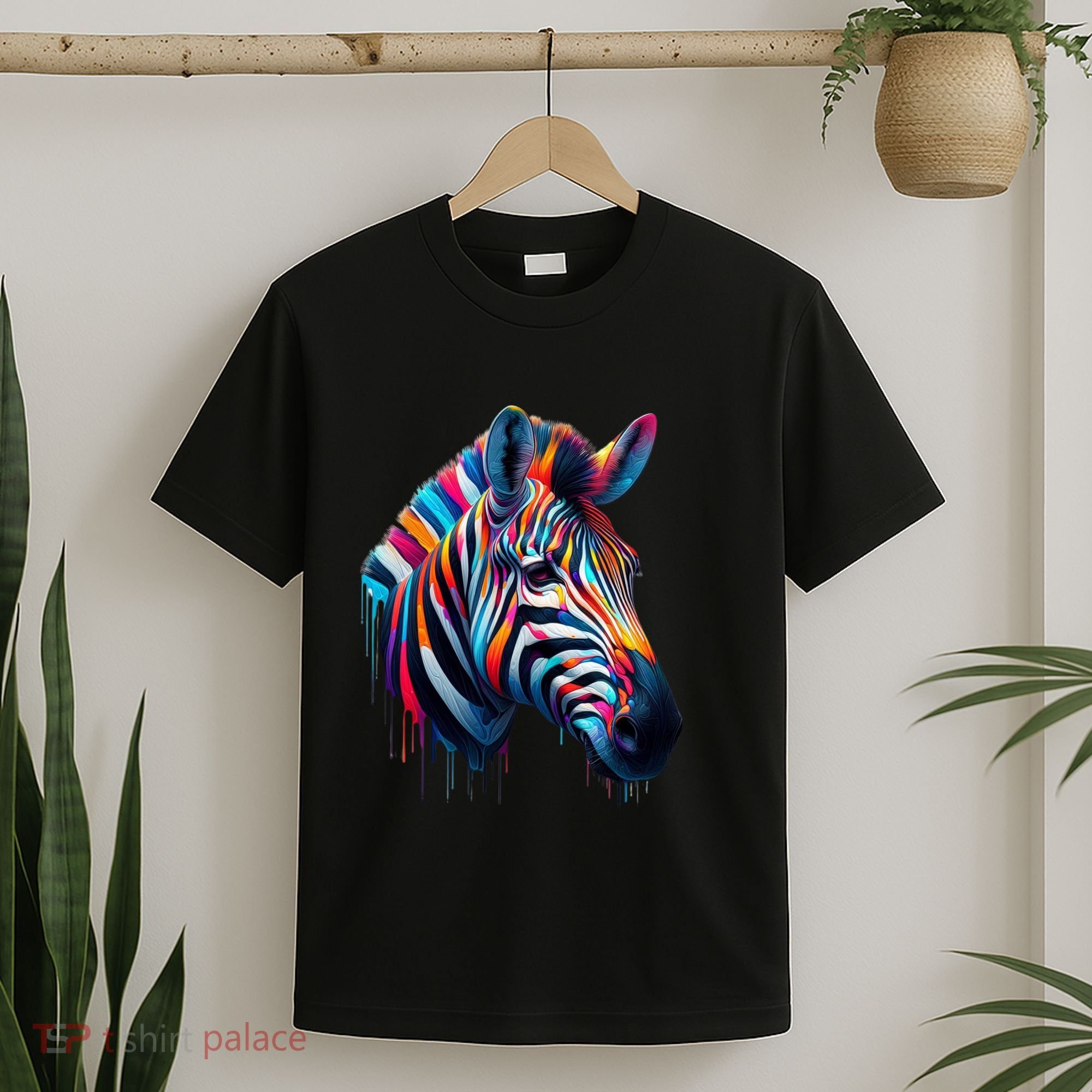 Colorful Zebra Dripping T-Shirt