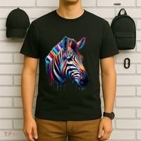 Colorful Zebra Dripping T-Shirt thumb 6