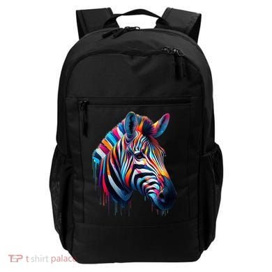Colorful Zebra Dripping Backpack
