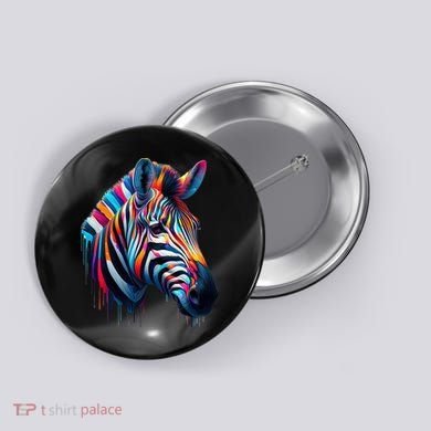 Colorful Zebra Dripping Button