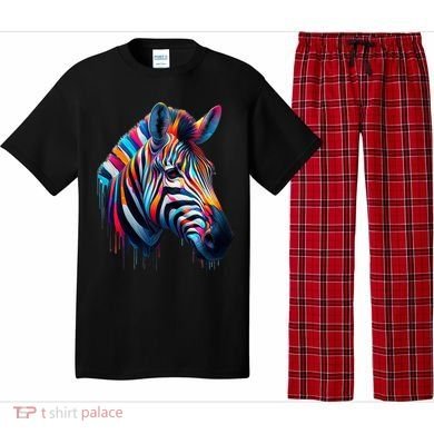 Colorful Zebra Dripping Pajama Set