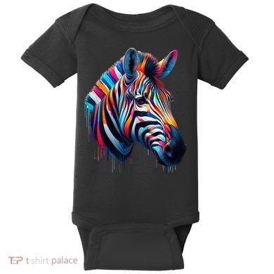 Colorful Zebra Dripping Baby Bodysuit