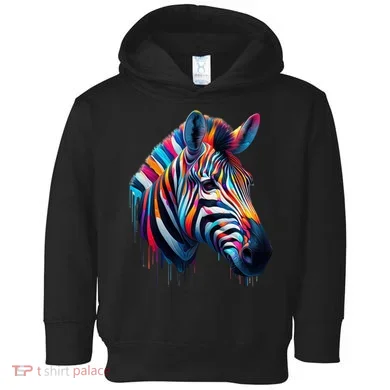 Colorful Zebra Dripping Toddler Hoodie