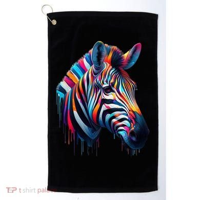 Colorful Zebra Dripping Golf Towel