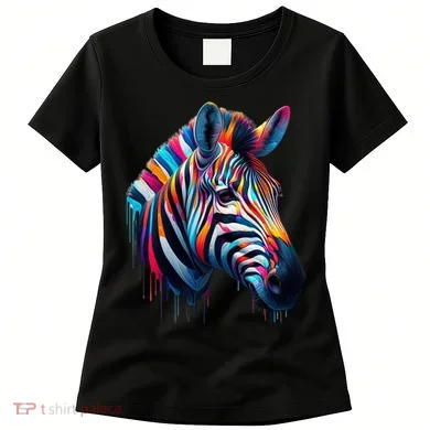 Colorful Zebra Dripping Women's T-Shirt