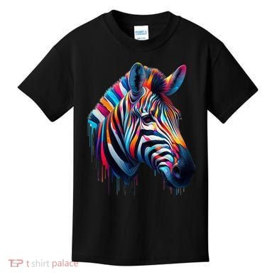 Colorful Zebra Dripping Kids T-Shirt
