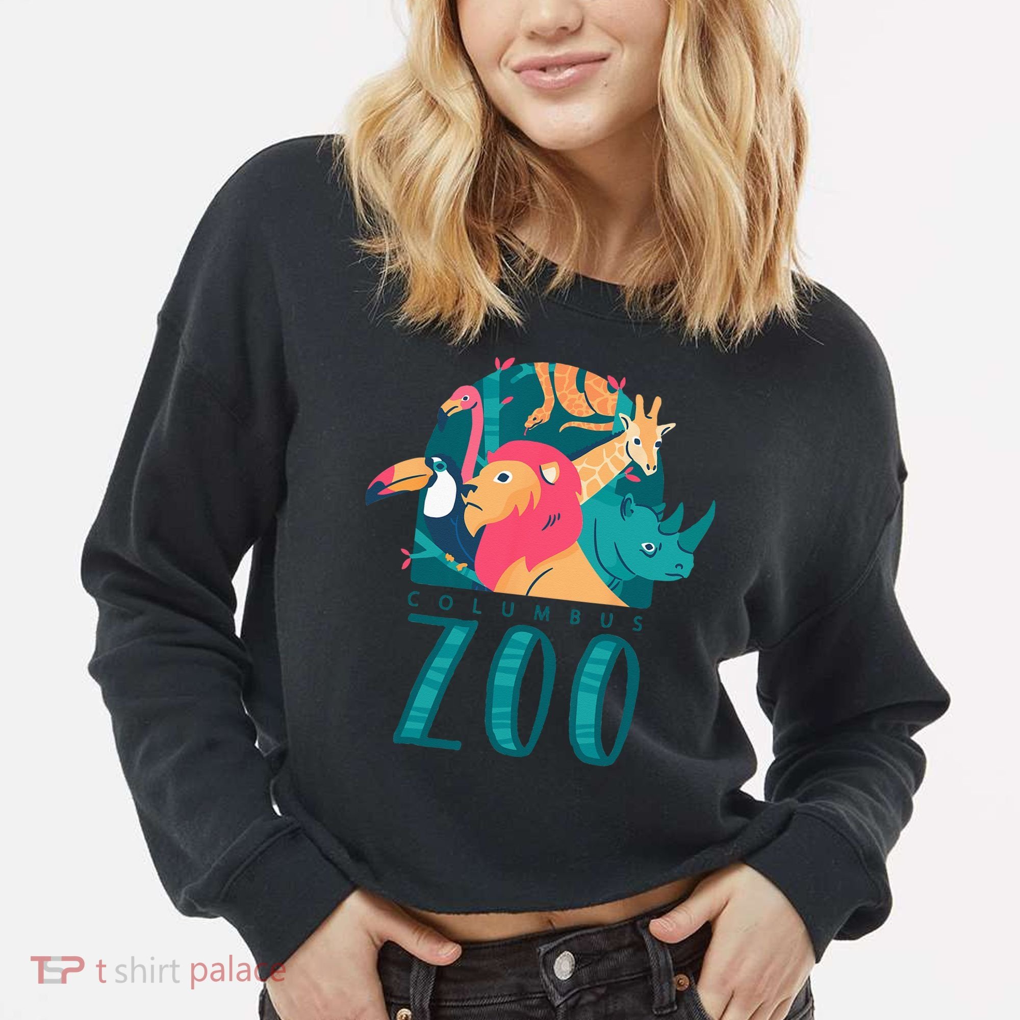 Columbus Zoo Funny Zookeeper Cropped Pullover Crew