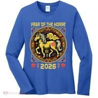 Chinese Zodiac Horse Year 2026 Women's Long Sleeve Shirt thumb 0