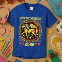 Chinese Zodiac Horse Year 2026 Kids T-Shirt thumb 3