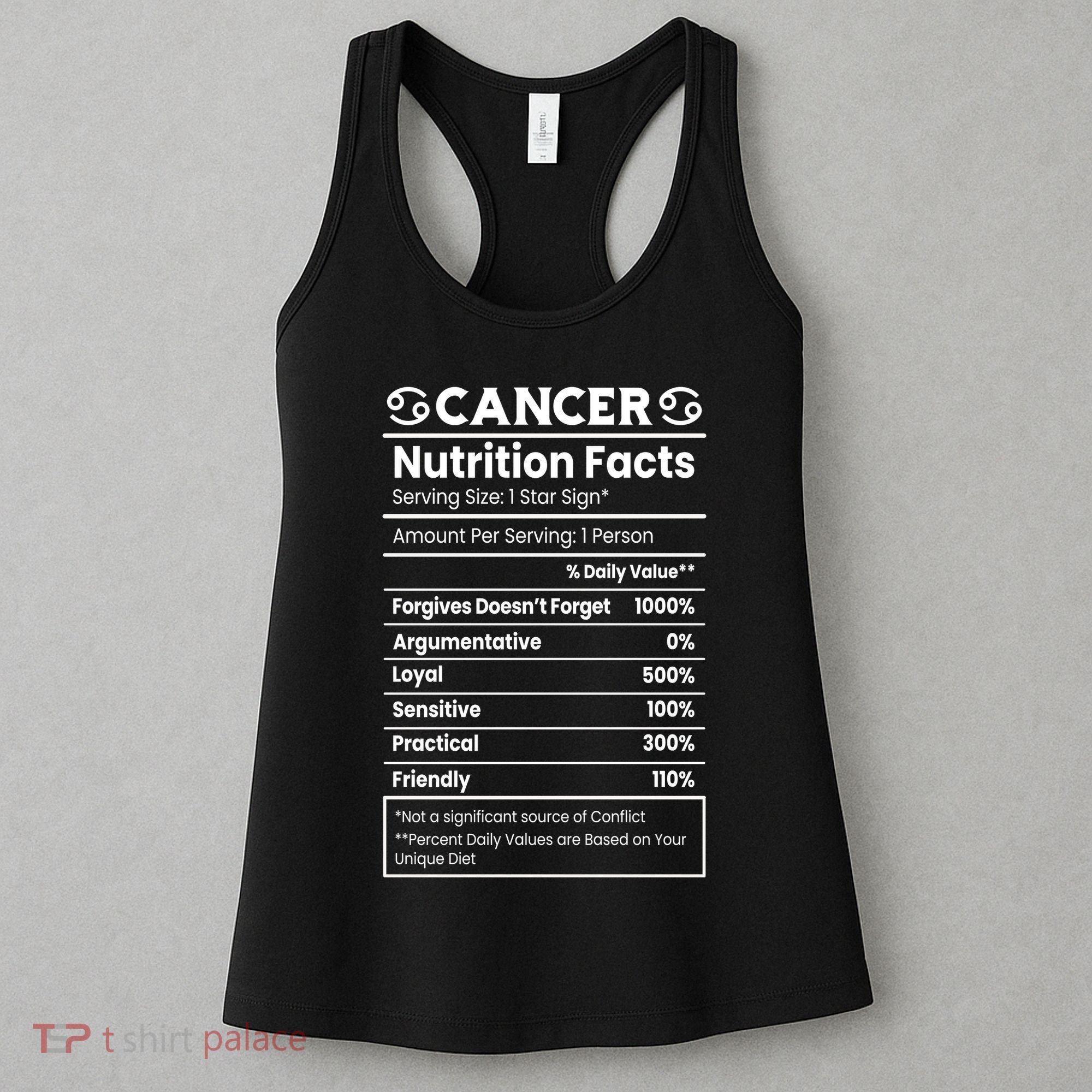 Cancer Zodiac Nutrition Facts Women's Tank Top