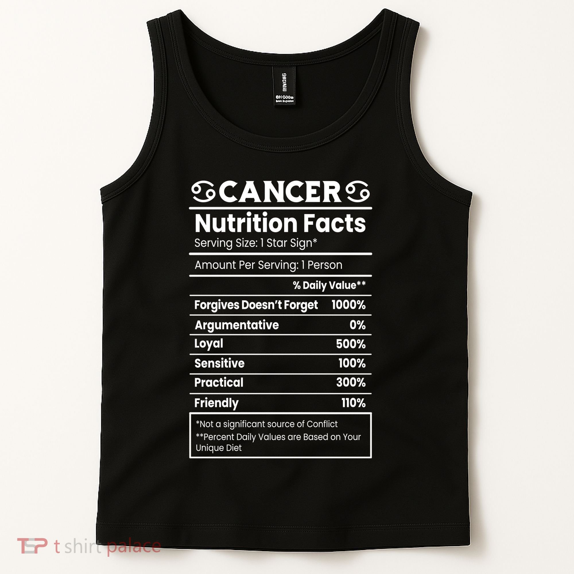 Cancer Zodiac Nutrition Facts Tank Top