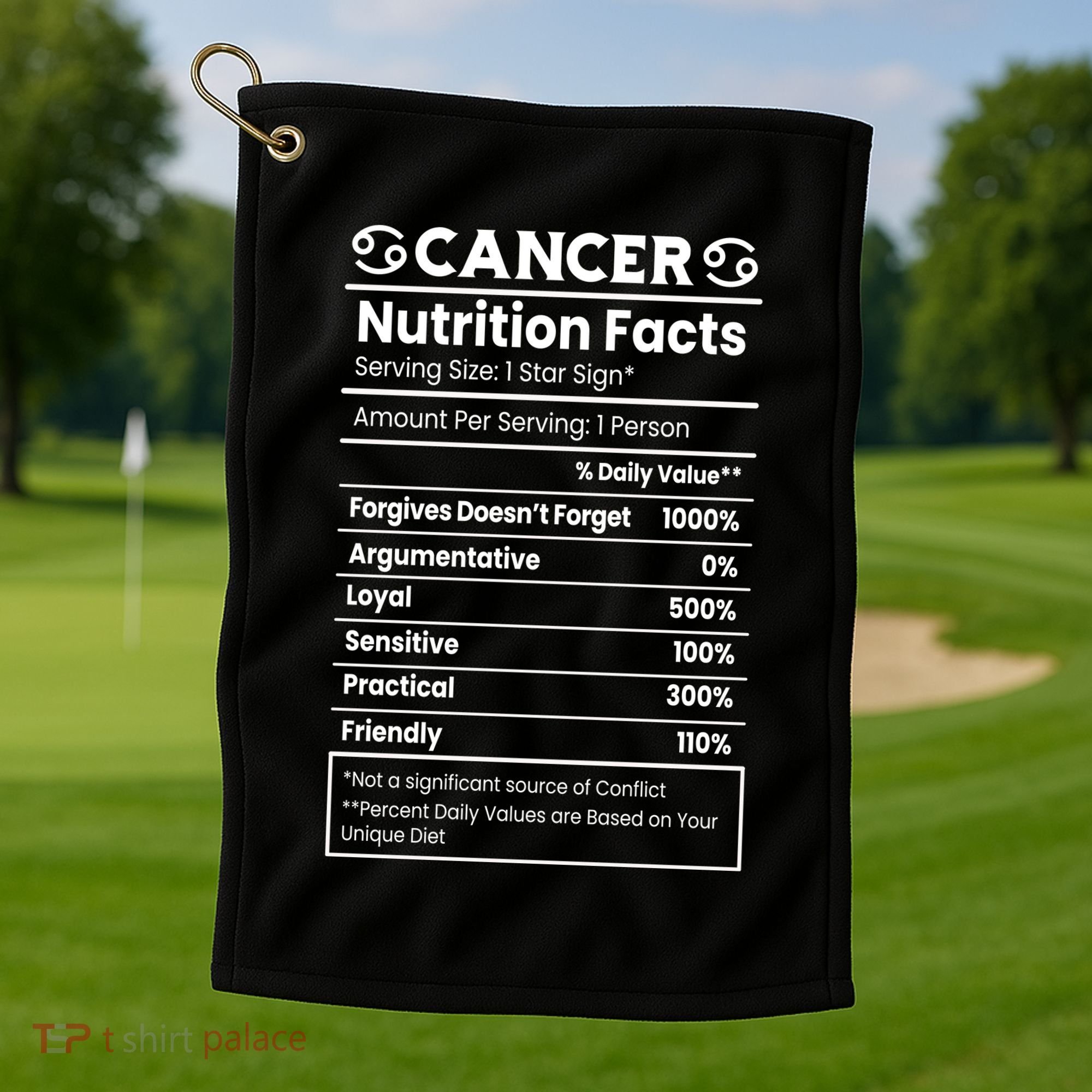 Cancer Zodiac Nutrition Facts Golf Towel