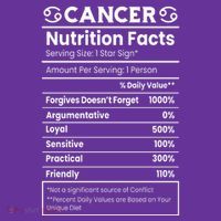 Cancer Zodiac Nutrition Facts Sweatshirt thumb 3