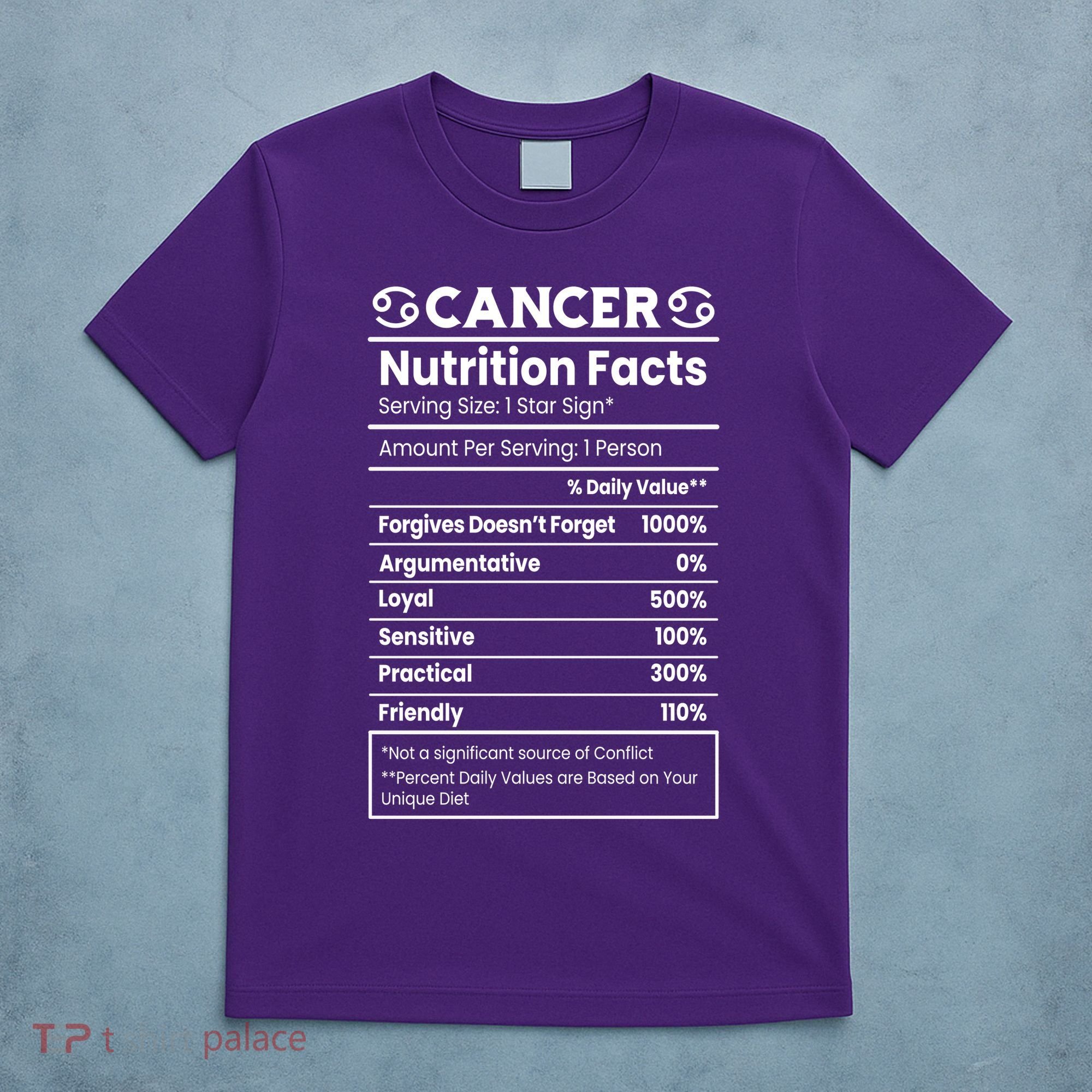 Cancer Zodiac Nutrition Facts T-Shirt