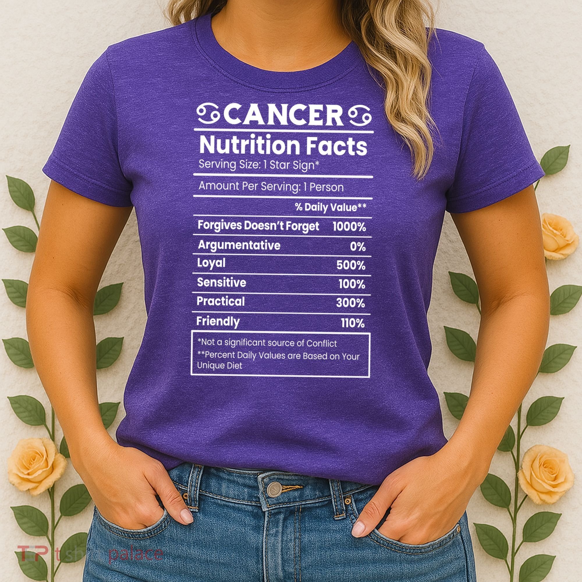 Cancer Zodiac Nutrition Facts Women's T-Shirt