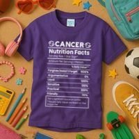 Cancer Zodiac Nutrition Facts Kids T-Shirt thumb 3