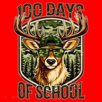 Deer 100 Days Of School Student Teacher 100th Day Santa Hat thumb 1