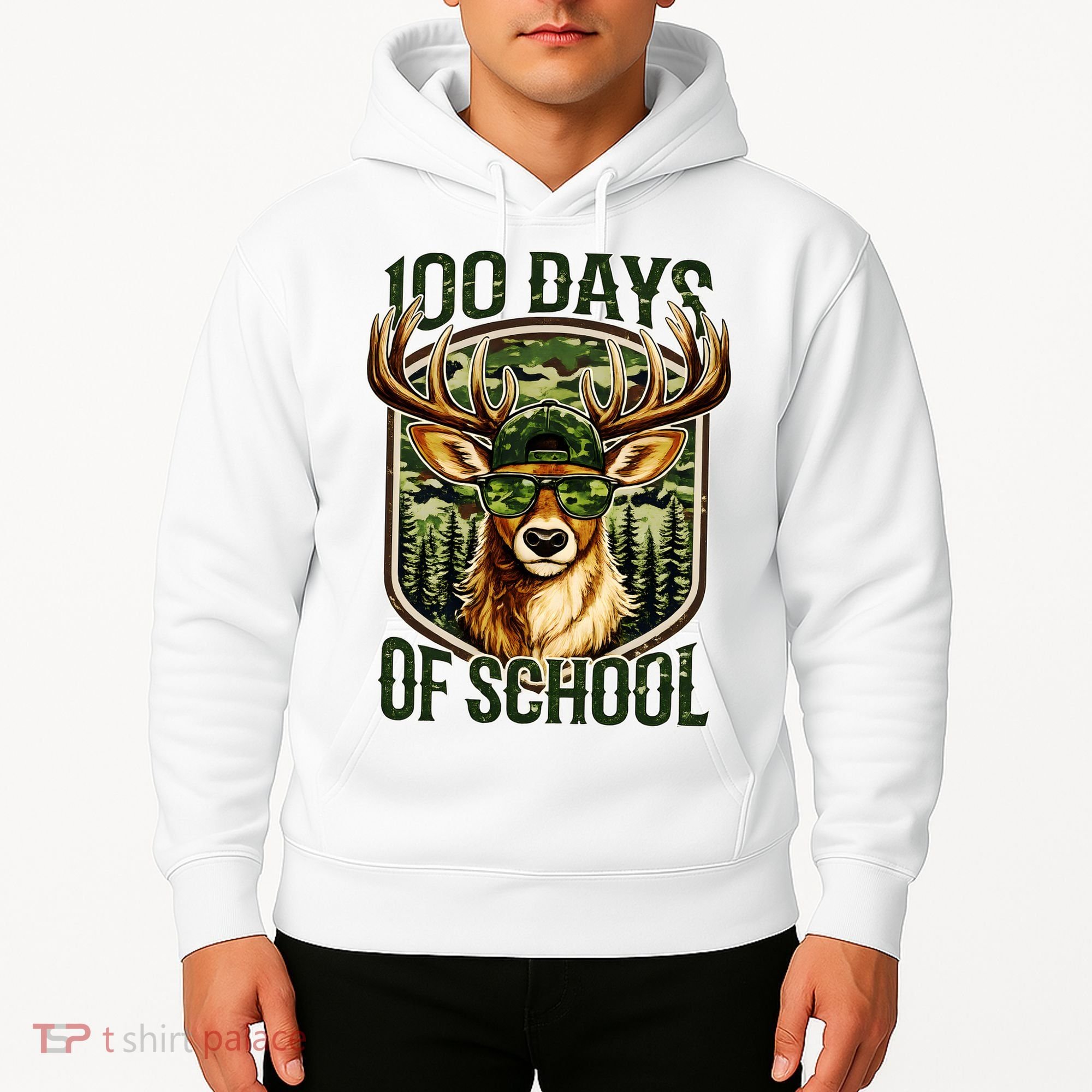 Deer 100 Days Of School Student Teacher 100th Day Hoodie