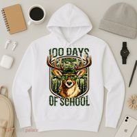 Deer 100 Days Of School Student Teacher 100th Day Hoodie thumb 3
