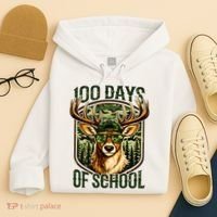 Deer 100 Days Of School Student Teacher 100th Day Hoodie thumb 4