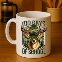 Deer 100 Days Of School Student Teacher 100th Day Coffee Mug thumb 4