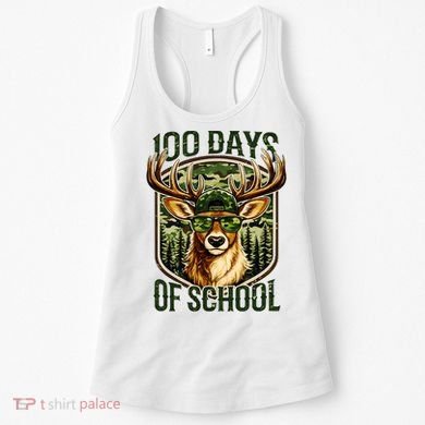 Deer 100 Days Of School Student Teacher 100th Day Women's Tank Top