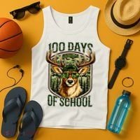 Deer 100 Days Of School Student Teacher 100th Day Tank Top thumb 4