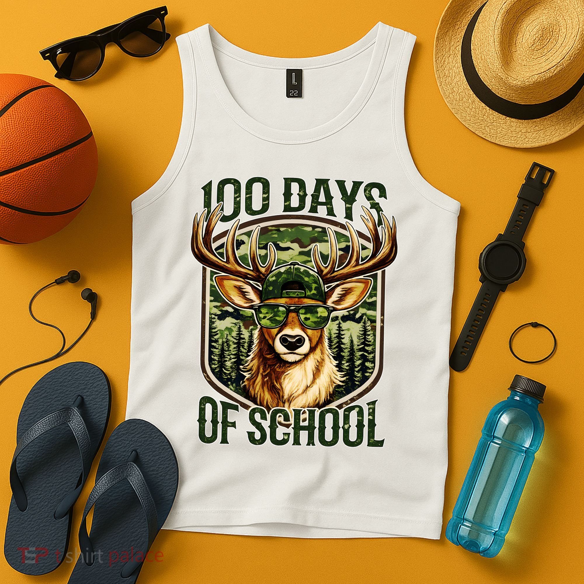 Deer 100 Days Of School Student Teacher 100th Day Tank Top