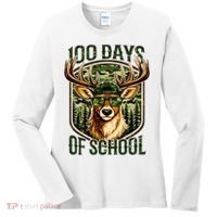 Deer 100 Days Of School Student Teacher 100th Day Women's Long Sleeve Shirt thumb 0