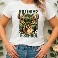 Deer 100 Days Of School Student Teacher 100th Day Women's T-Shirt thumb 2
