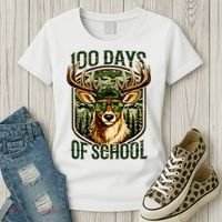 Deer 100 Days Of School Student Teacher 100th Day Women's T-Shirt thumb 3