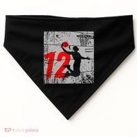 Distressed 12 Year Old 12th Basketball Birthday Slam Dunk USA-Made Doggie Bandana thumb 0
