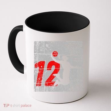 Distressed 12 Year Old 12th Basketball Birthday Slam Dunk Coffee Mug