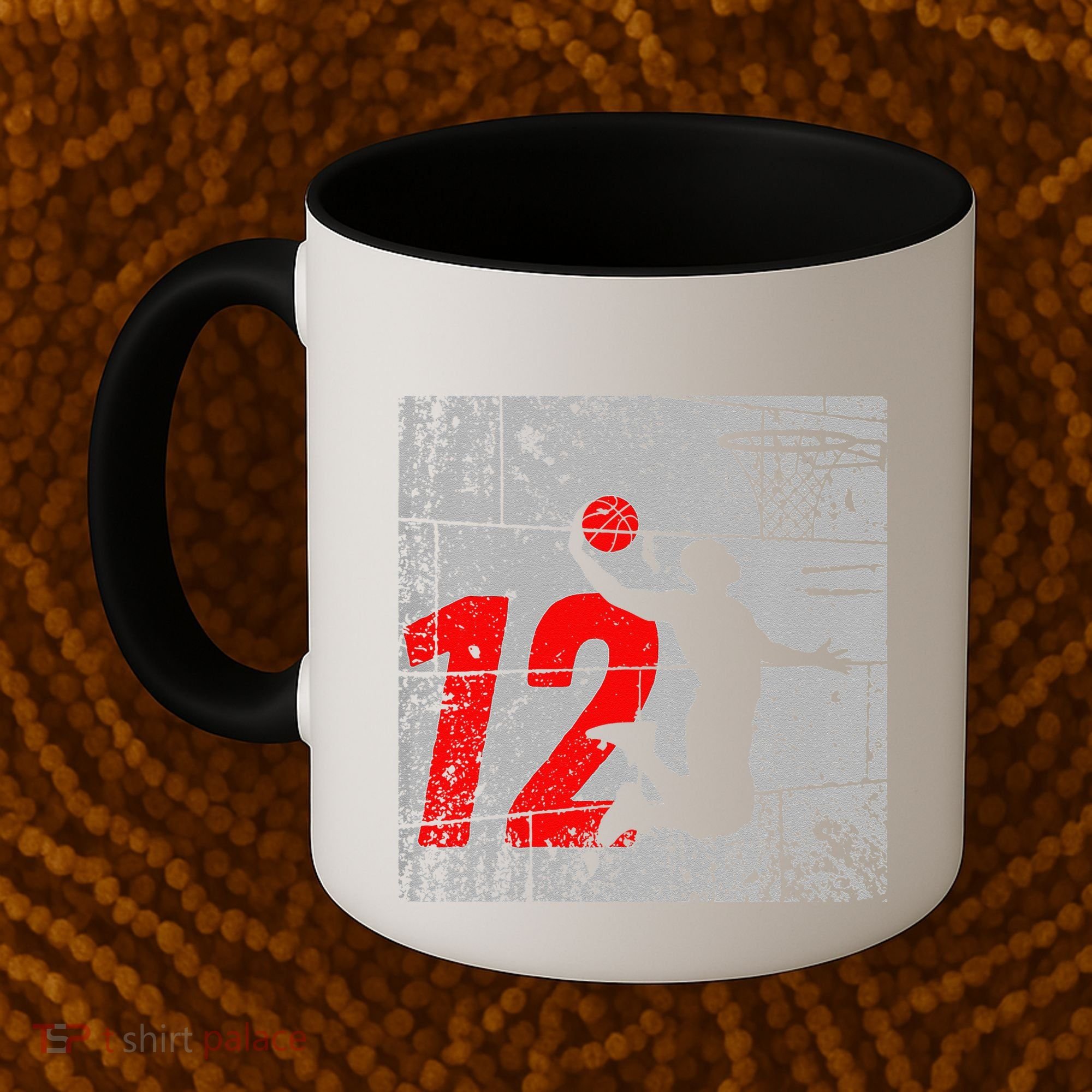 Distressed 12 Year Old 12th Basketball Birthday Slam Dunk Coffee Mug