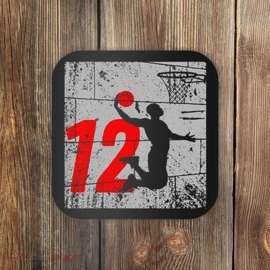 Distressed 12 Year Old 12th Basketball Birthday Slam Dunk Coaster