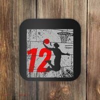 Distressed 12 Year Old 12th Basketball Birthday Slam Dunk Coaster thumb 0