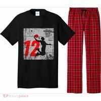 Distressed 12 Year Old 12th Basketball Birthday Slam Dunk Pajama Set thumb 0