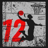 Distressed 12 Year Old 12th Basketball Birthday Slam Dunk Women's Hoodie thumb 2