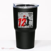 Distressed 12 Year Old 12th Basketball Birthday Slam Dunk Tumbler thumb 0