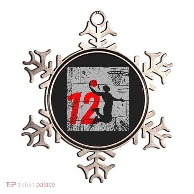 Distressed 12 Year Old 12th Basketball Birthday Slam Dunk Ornament