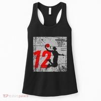 Distressed 12 Year Old 12th Basketball Birthday Slam Dunk Women's Tank Top thumb 0