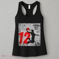 Distressed 12 Year Old 12th Basketball Birthday Slam Dunk Women's Tank Top thumb 3