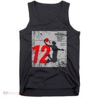 Distressed 12 Year Old 12th Basketball Birthday Slam Dunk Tank Top thumb 0