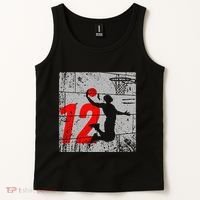 Distressed 12 Year Old 12th Basketball Birthday Slam Dunk Tank Top thumb 2