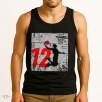Distressed 12 Year Old 12th Basketball Birthday Slam Dunk Tank Top thumb 3