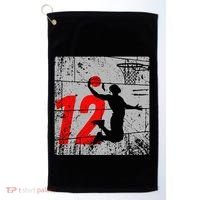 Distressed 12 Year Old 12th Basketball Birthday Slam Dunk Golf Towel thumb 0
