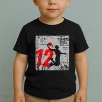 Distressed 12 Year Old 12th Basketball Birthday Slam Dunk Toddler T-Shirt thumb 2