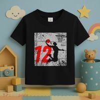 Distressed 12 Year Old 12th Basketball Birthday Slam Dunk Toddler T-Shirt thumb 3