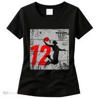 Distressed 12 Year Old 12th Basketball Birthday Slam Dunk Women's T-Shirt thumb 0