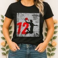 Distressed 12 Year Old 12th Basketball Birthday Slam Dunk Women's T-Shirt thumb 2